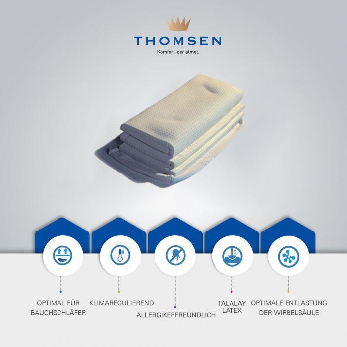 Thomsen Ortho Spezial - Orthopädisches Kopfkissen aus Talalay Latex für Bauchschläfer - Thomsen Shop