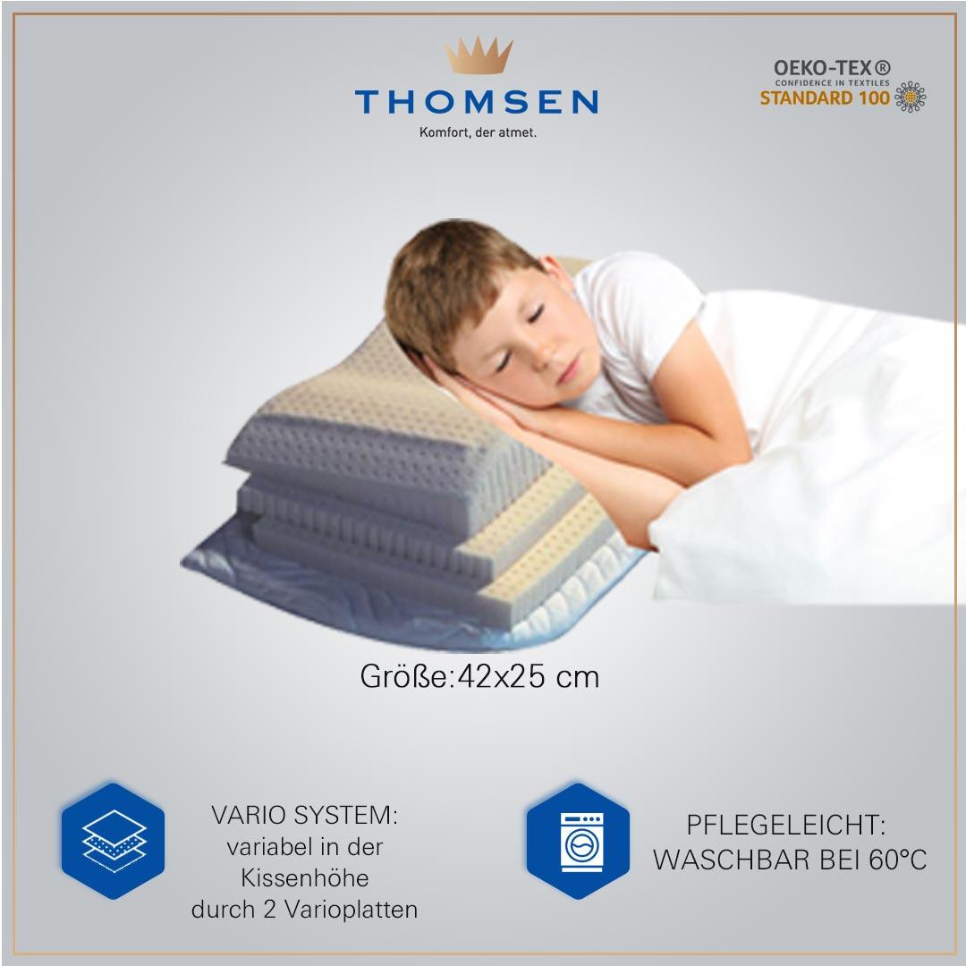 Thomsen Kinderkissen - Orthopädisches mitwachsendes Kinderkopfkissen aus Talalay Latex - Thomsen Shop