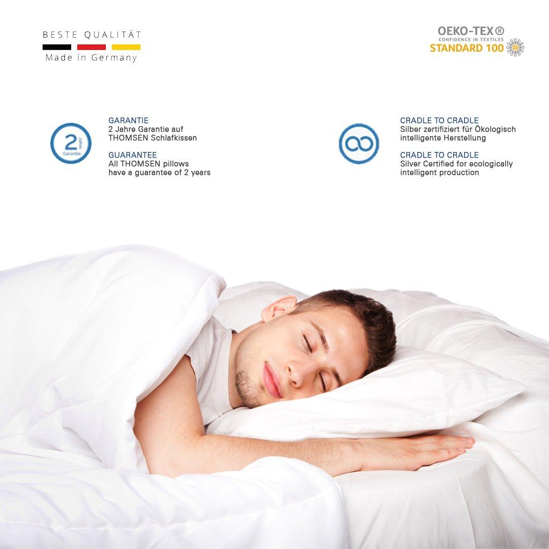 Thomsen Anti-Schnarch Kissen - Kopfkissen gegen Schnarchen aus Talalay Latex mit Kopf-Seiten-Roller - Thomsen Shop