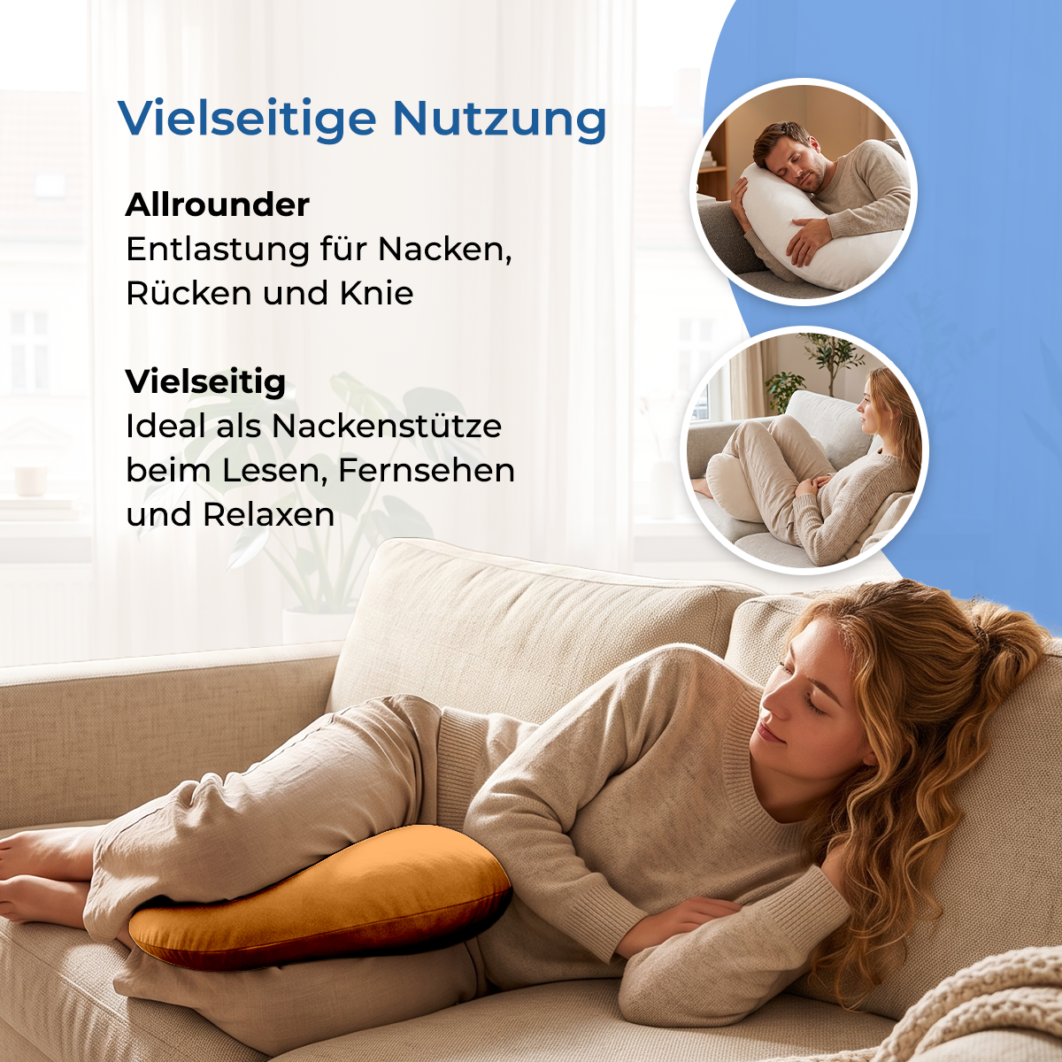Schlafhörnchen – ideal für zu Hause und auf Reisen, Maße ca. 30 x 60 cm